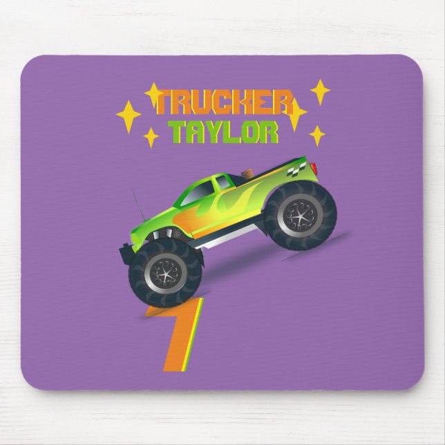 Mousepad Esmagando-o MONSTER TRUCK Aniversário de criança (Frente)