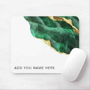Mousepad Esmeralda Dourada Adicione Seu Texto Personalizado