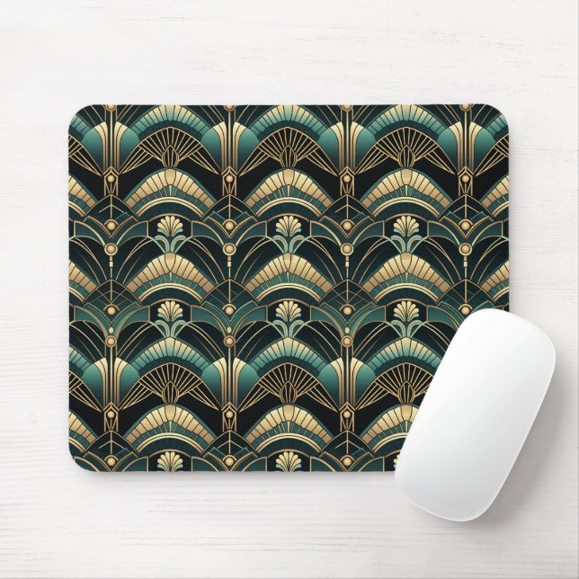 Mousepad Esmeralda e Dourada arte deco Themed (Com mouse)