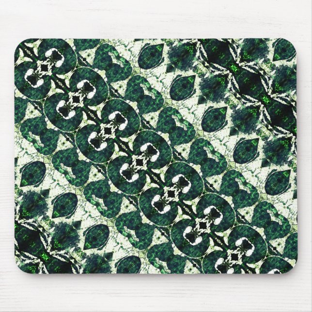 Mousepad Esmeralda esmeralda repetida sob textura branca t (Frente)