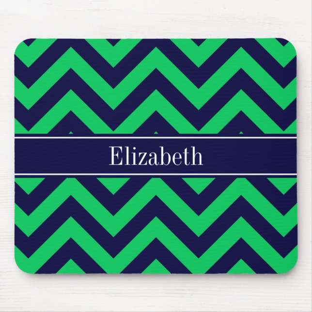 Mousepad Esmeralda Marinho LG Chevron Azul Marinho Monogram (Frente)