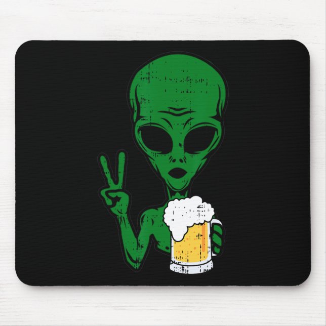 Mousepad Espaço-51 Cerveja Alienígena Sinal de Paz Hallow B (Frente)