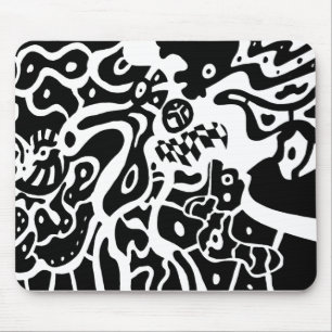 Mousepad "Espaço" Arte de Abstrato B&W