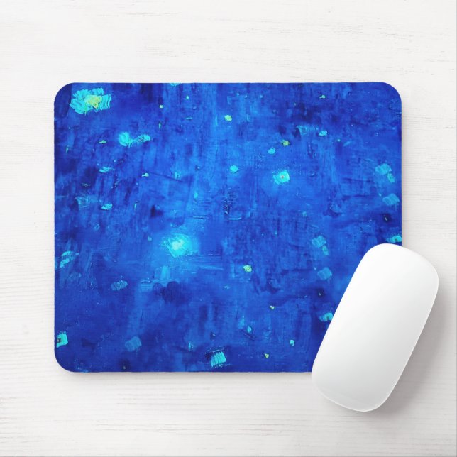 Mousepad Espaço Exterior do Neon Abstrato Azul (Com mouse)