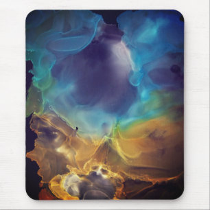 Mousepad Espaço Nebula azul Amarelo Álcool Arte