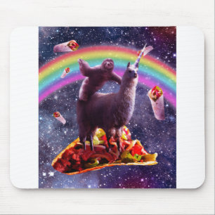 Mousepad Espaço Sloth Riding Llama Unicorn - Taco & Burrit