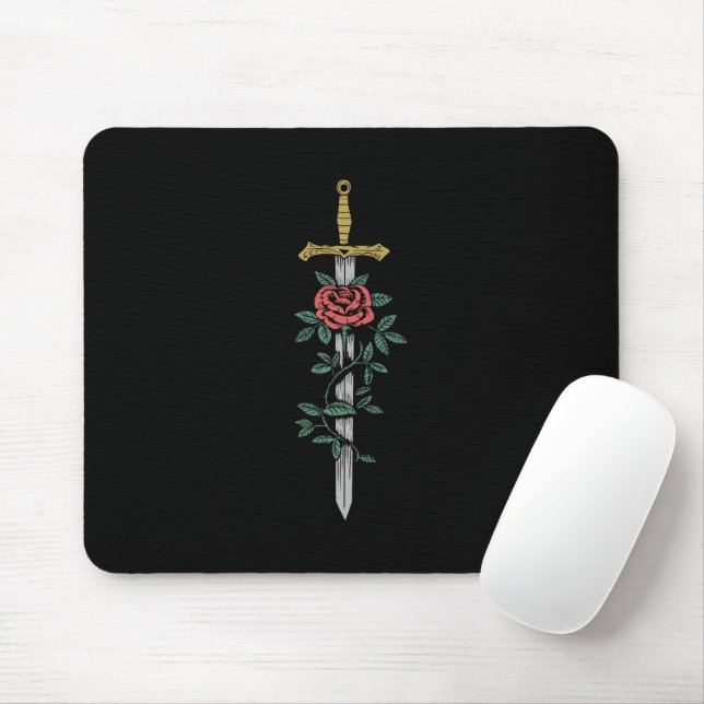 Mousepad Espada e Rosa (Com mouse)