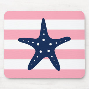 Mousepad Espadarte branca azul-rosa