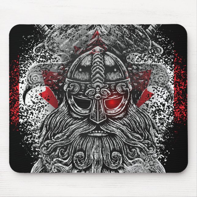 Mousepad espadas de corvos de Odin Mitologia Viking bandeir (Frente)