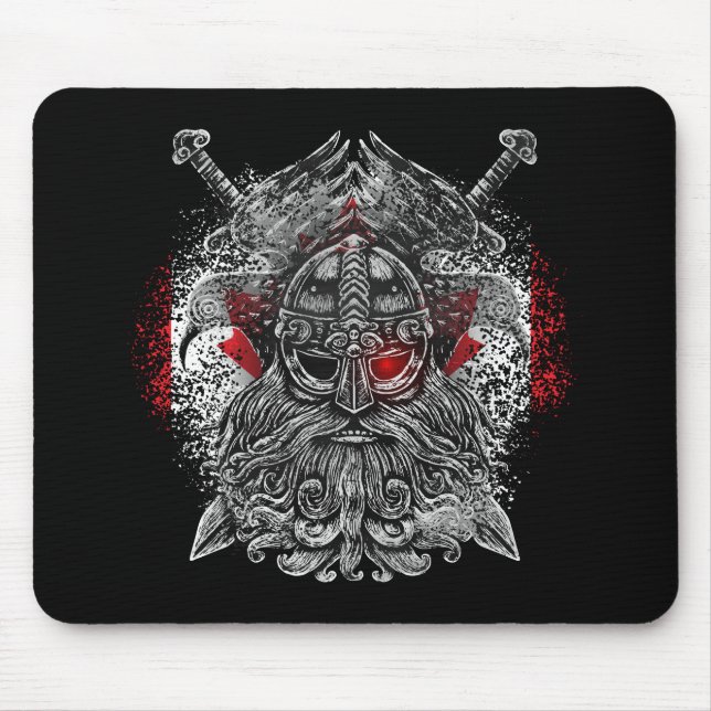 Mousepad espadas de corvos de Odin Mitologia Viking bandeir (Frente)