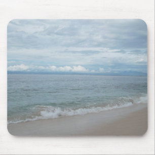 Mousepad Espadas de oceano e praia de areia de azul