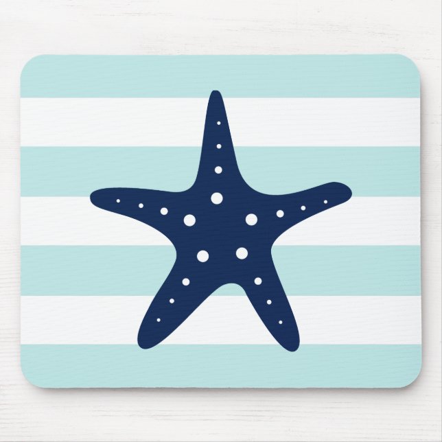Mousepad Espadilha Azul Branca de Natas Estrelas (Frente)
