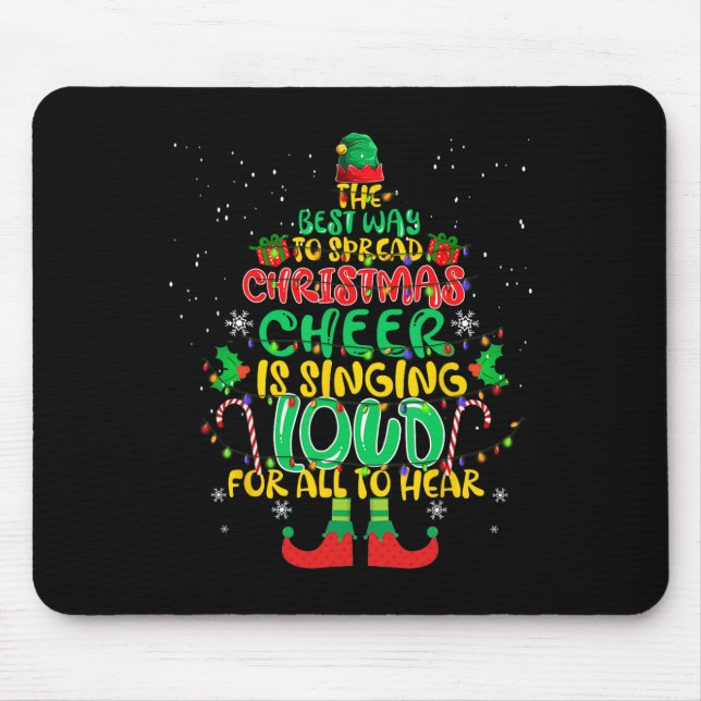 Mousepad Espalhar alegria de natal está cantando alto xmas  (Frente)