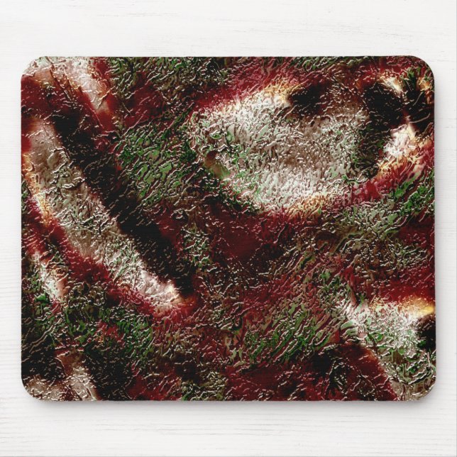 Mousepad Espalhar textura em castanho a verde-musgo e branc (Frente)