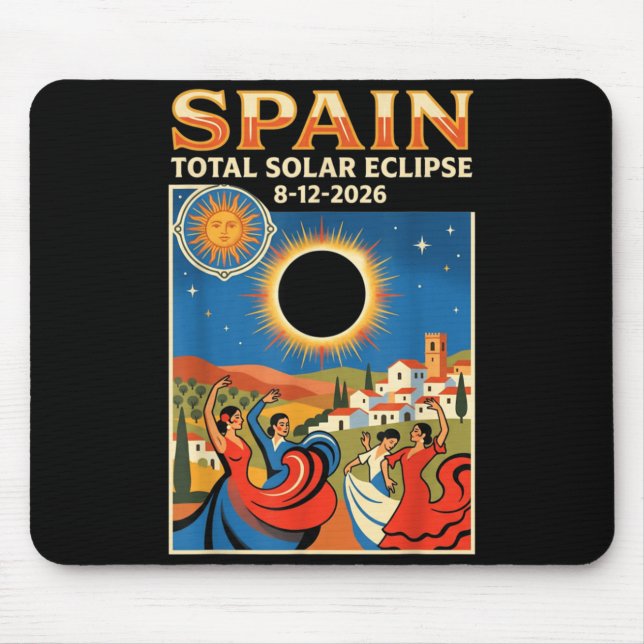 Mousepad Espanha Eclipse Total do Sol 2026 Agosto 12 Astron (Frente)