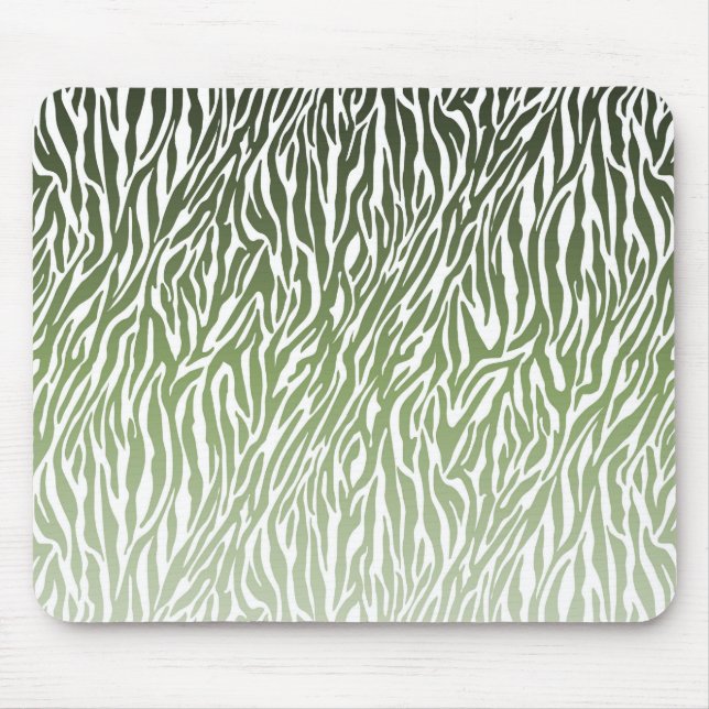 Mousepad Espelho de Impressão de Zebra Verde Selvagem (Frente)