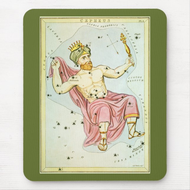 Mousepad Espelho de Urânia, Mapa Celeste Astronômico Antigo (Frente)