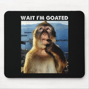 Mousepad Espera, sou Deus, macaco pensativo engraçado meme