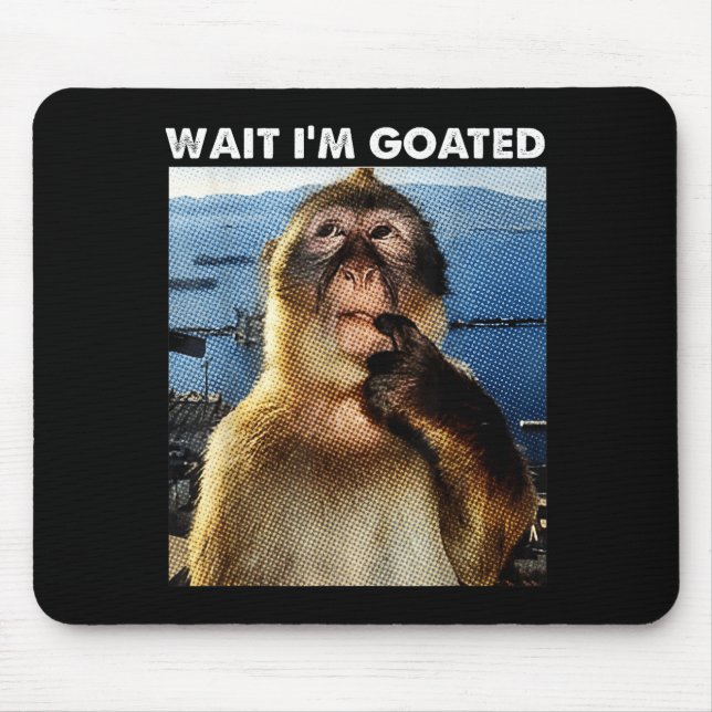 Mousepad Espera, sou Deus, macaco pensativo engraçado meme  (Frente)