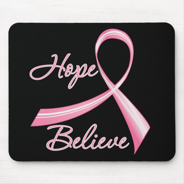 Mousepad Esperança acredite Cancer de Fita de Pincel (Frente)