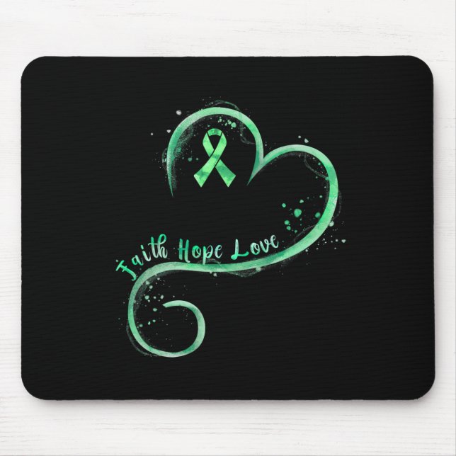 Mousepad Esperança ama sabedoria mental verde da fita (Frente)