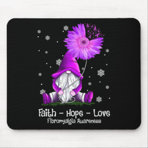 Mousepad Esperança amor Gnome Fibromialgia Sunflower Consci
