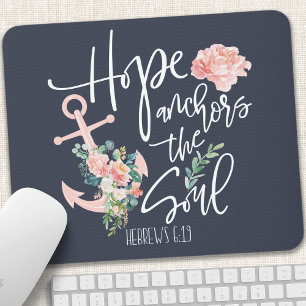 Mousepad Esperança Ancora A Alma Floral Religioso