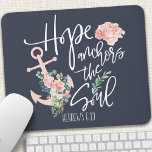 Mousepad Esperança Ancora A Religião Floral Da Alma<br><div class="desc">Esperança Ancora O Pão De Mouse Religioso Floral De Alma</div>