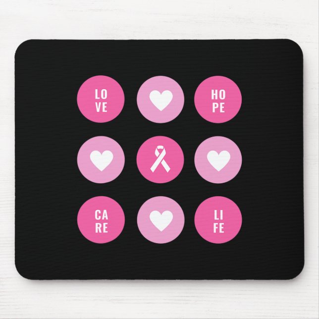 Mousepad Esperança de conscientização do Cancer da mama (Frente)
