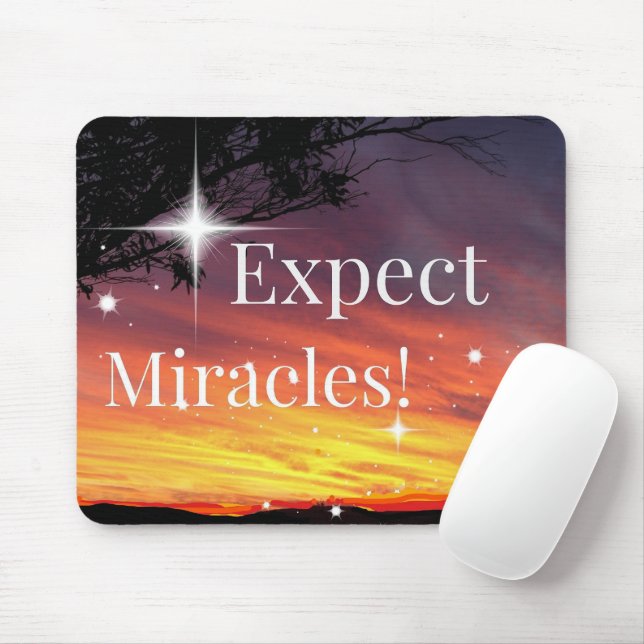 Mousepad Esperar milagres brilham aspas inspiracionais suns (Com mouse)