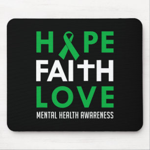 Mousepad Espero que a Fé ame a Fita Verde Fita Mental Saúde