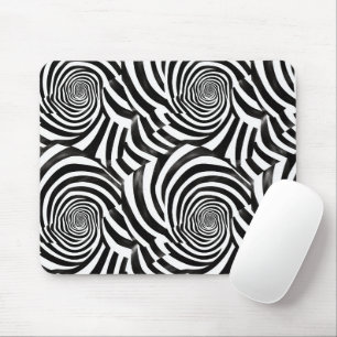 Mousepad espirais preto e branco