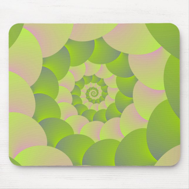 Mousepad Espiral a Rosa e Verdes (Frente)
