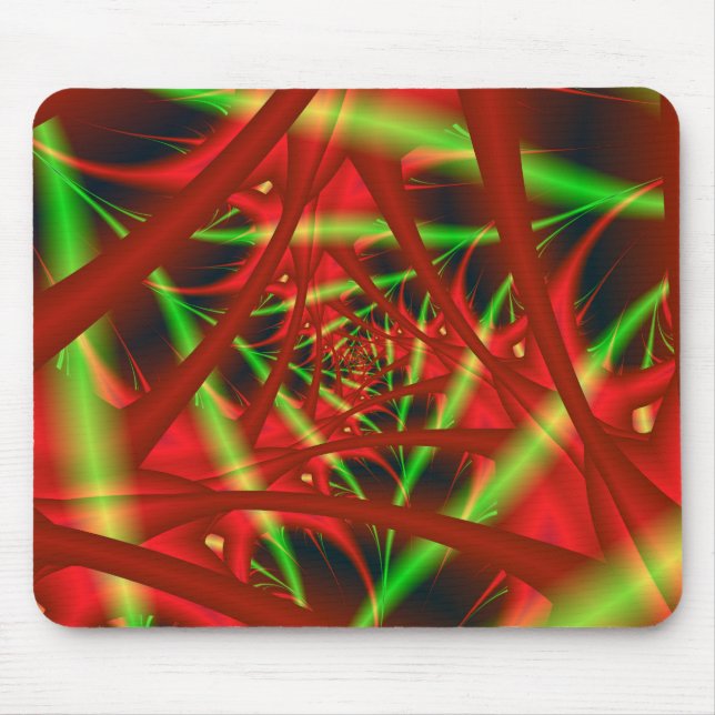 Mousepad Espiral da Rede Neuronal Vermelha e Verde (Frente)