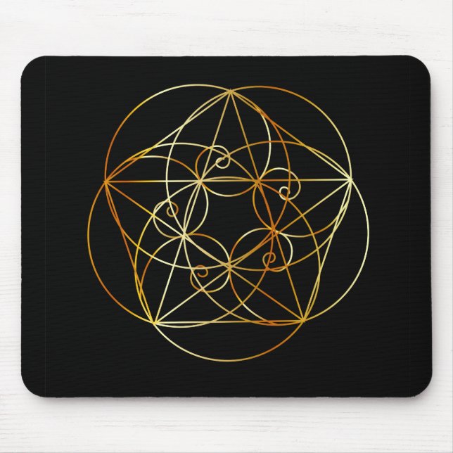 Mousepad Espiral de Fibonacci a geometria sagrado (Frente)