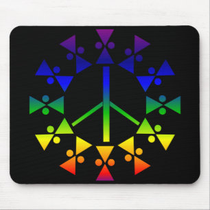Mousepad Espiral do sinal de paz do arco-íris