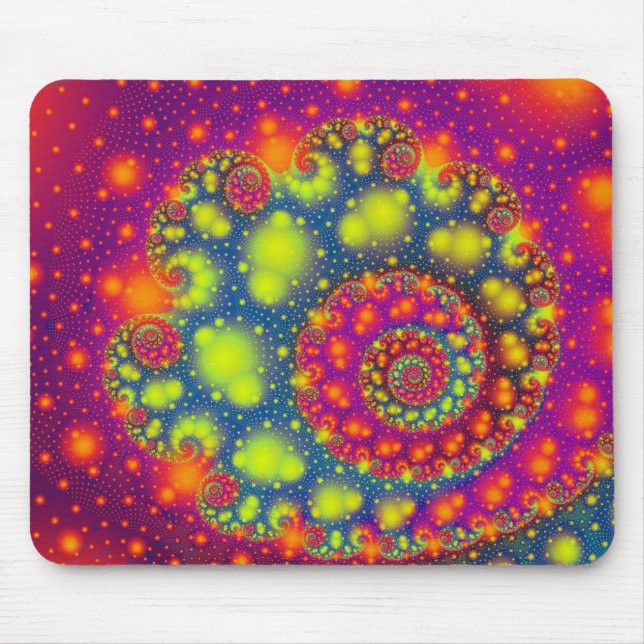 Mousepad Espiral Espiral Neon - Abstrato Arte Decorativa (Frente)