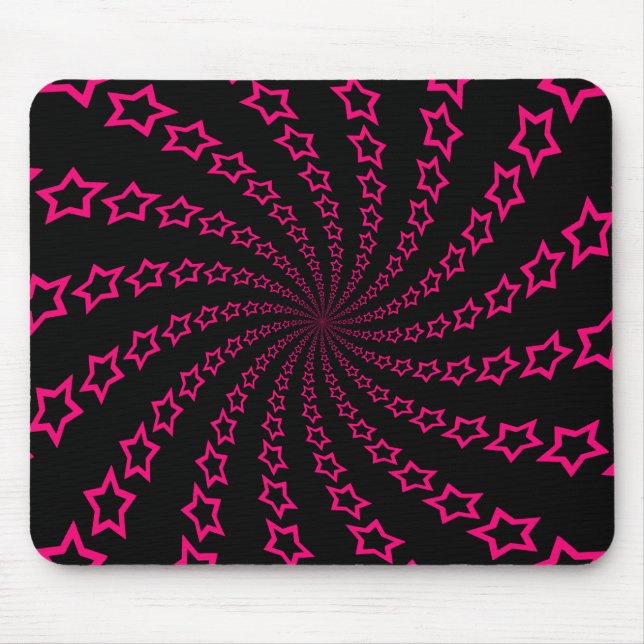 Mousepad Espiral Estrela: Rosa e Preto: Bloco de Módulos Pe (Frente)