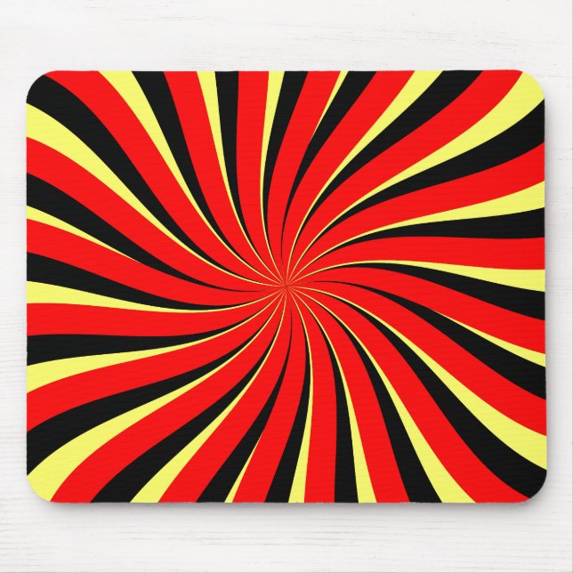 Mousepad Espiral Preto Amarelo Vermelho (Frente)
