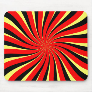 Mousepad Espiral Preto Vermelho Amarelo
