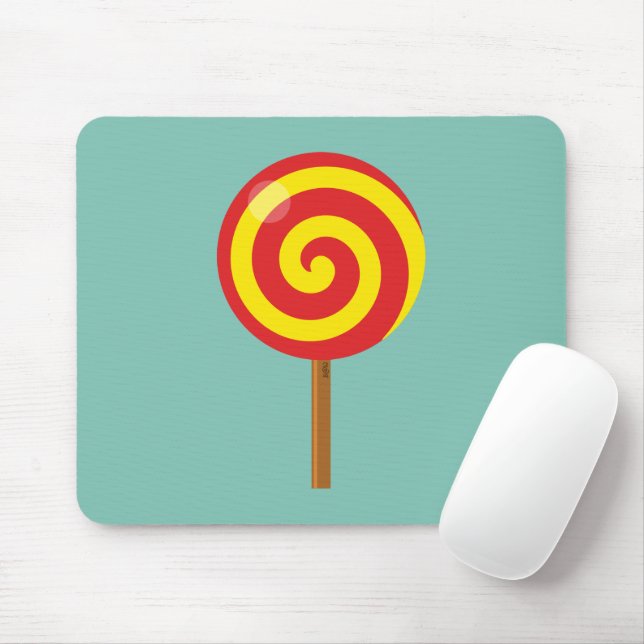 Mousepad Espiral Red Yellow Lollipop (Com mouse)