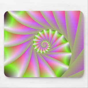 Mousepad Espiral Rosa e Verde