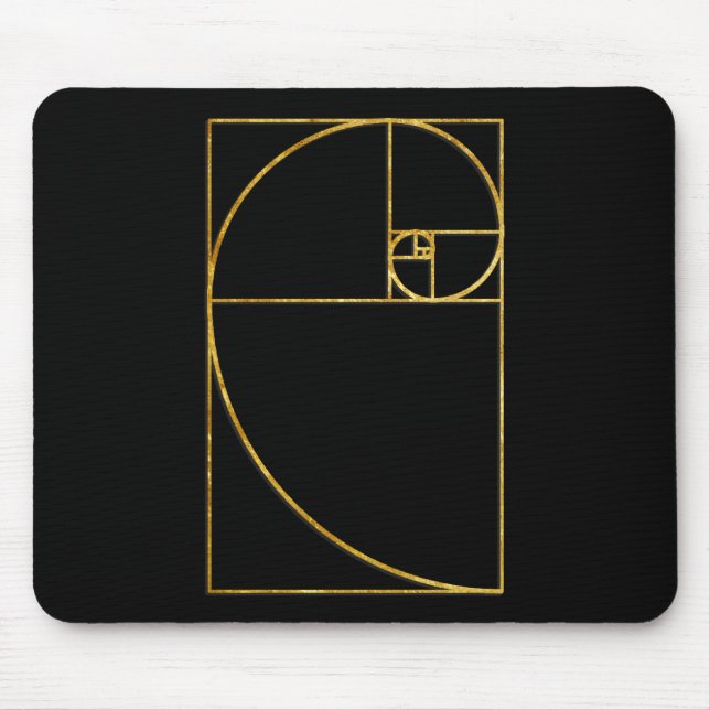 Mousepad Espiral sagrado de Fibonacci da relação dourada (Frente)