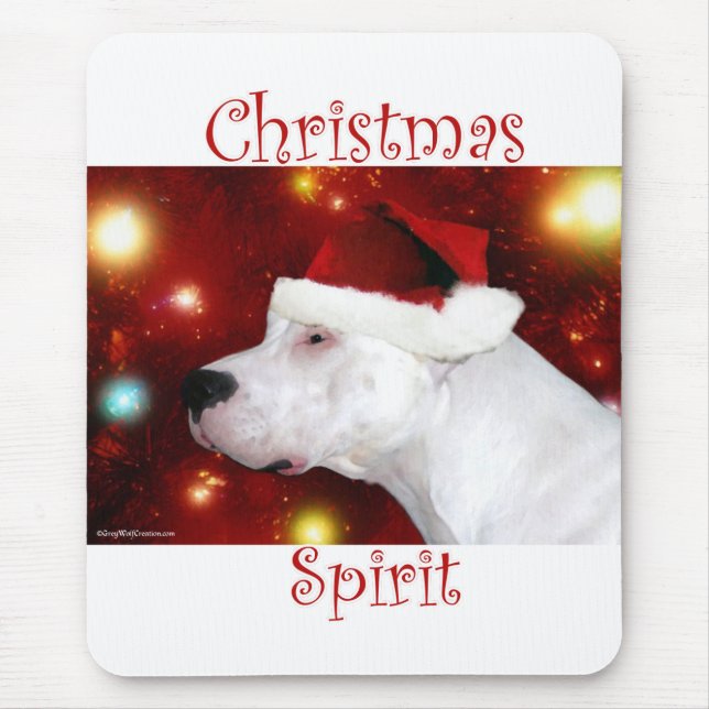 Mousepad Espírito de Natal do Dogo Argentino (Frente)
