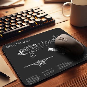 Mousepad Espírito de Rua. Louis - Planos de Aeronave Bluepr