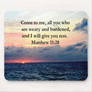 MOUSEPAD ESPIRITUAL MATTHEW 11:28 FOTO DA SCRIPTURA DO SOL