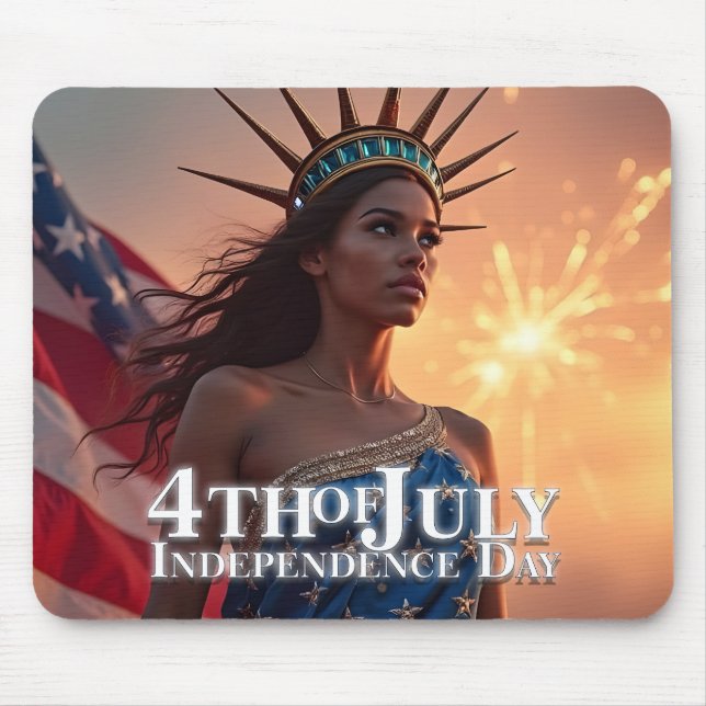 Mousepad Esplêndido Design de 4 de julho - Fireworks & Free (Frente)