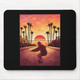 Mousepad Esporte de skate de downhill aquarela Colina Skate