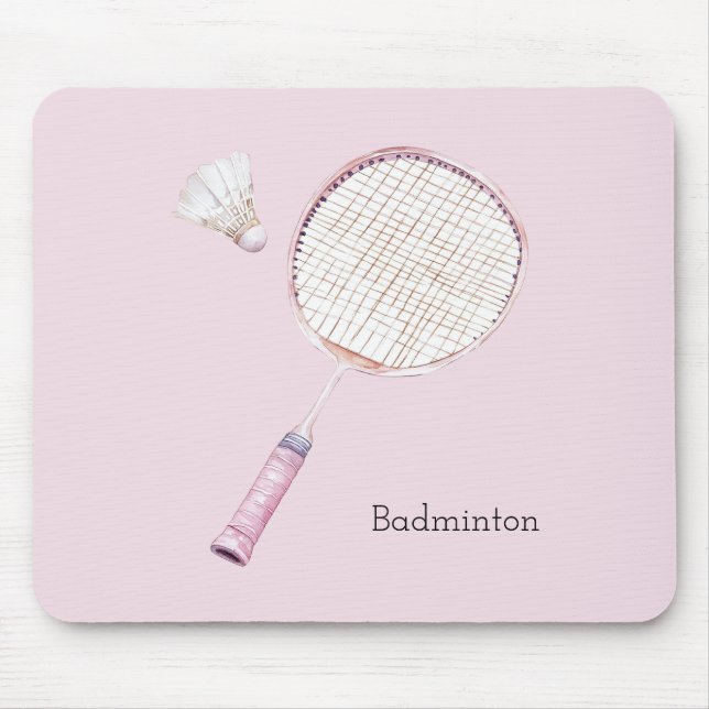 Mousepad Esportes de Badminton Rosa (Frente)