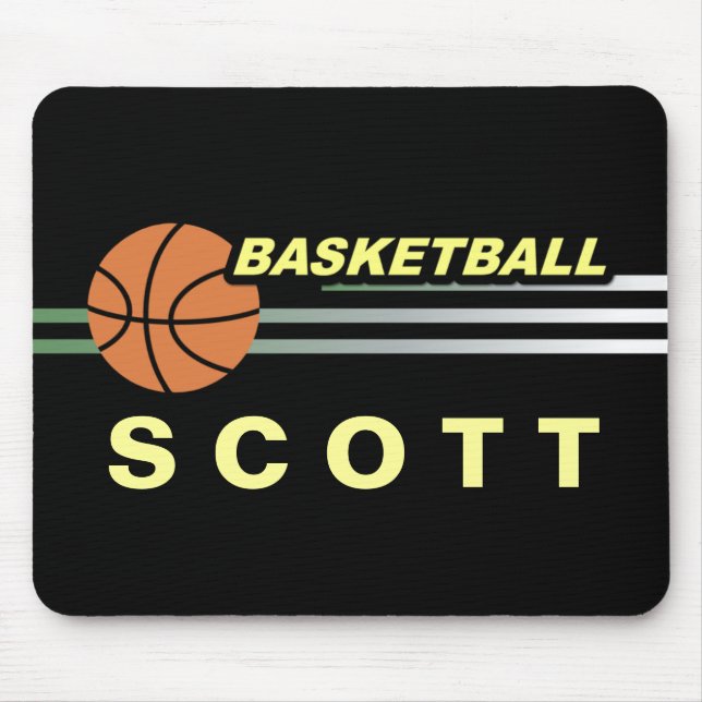 Mousepad Esportes De Basquete Com Placa De Fundo Preta (Frente)